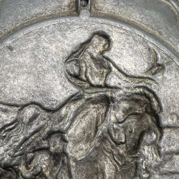 Antique Dutch Pewter Decor Plate 9" Angel Mark - Picture 6 of 8